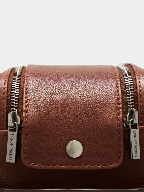 100% leather toiletry bag