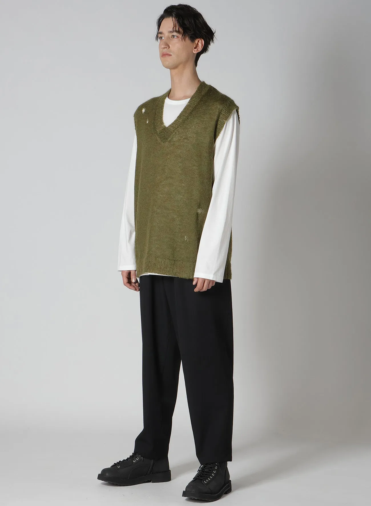 7G1P PLAIN STITCH V VEST