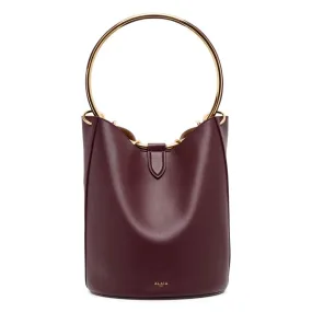 ALAIA Chocolate Leather Mini Bucket Bag