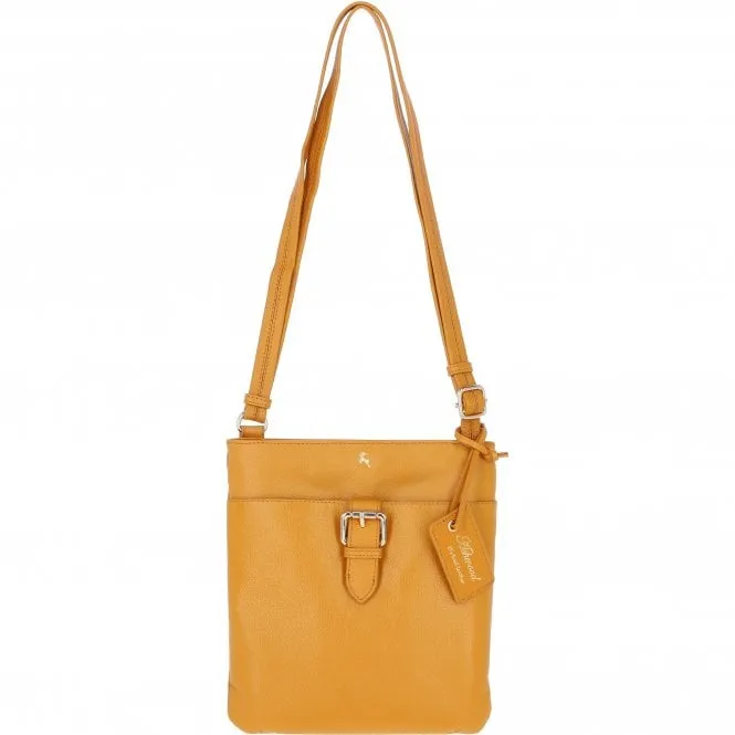 Ashwood Leather Smart Tab Cross Body Bag Mustard: 63621/Tab