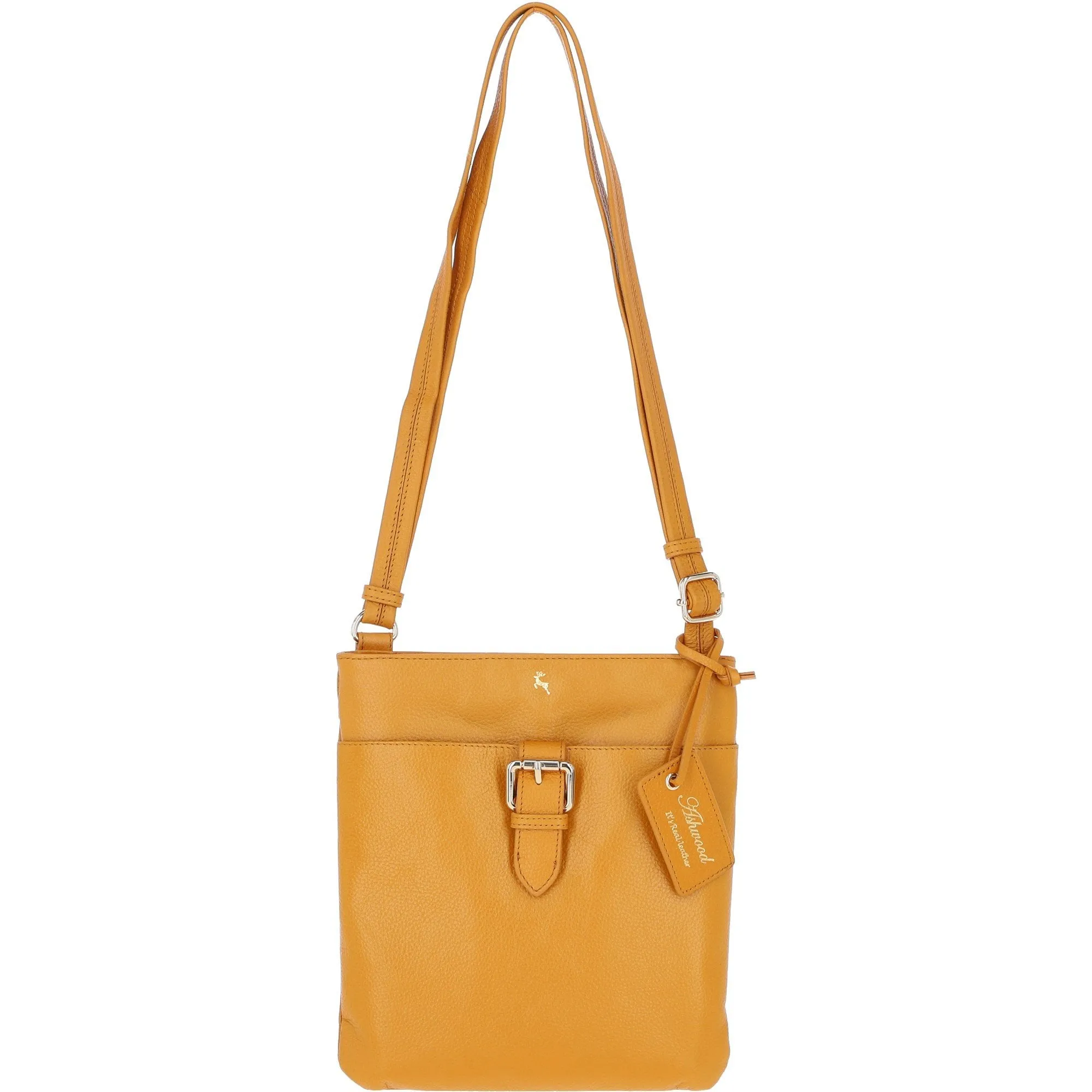 Ashwood Leather Smart Tab Cross Body Bag Mustard: 63621/Tab