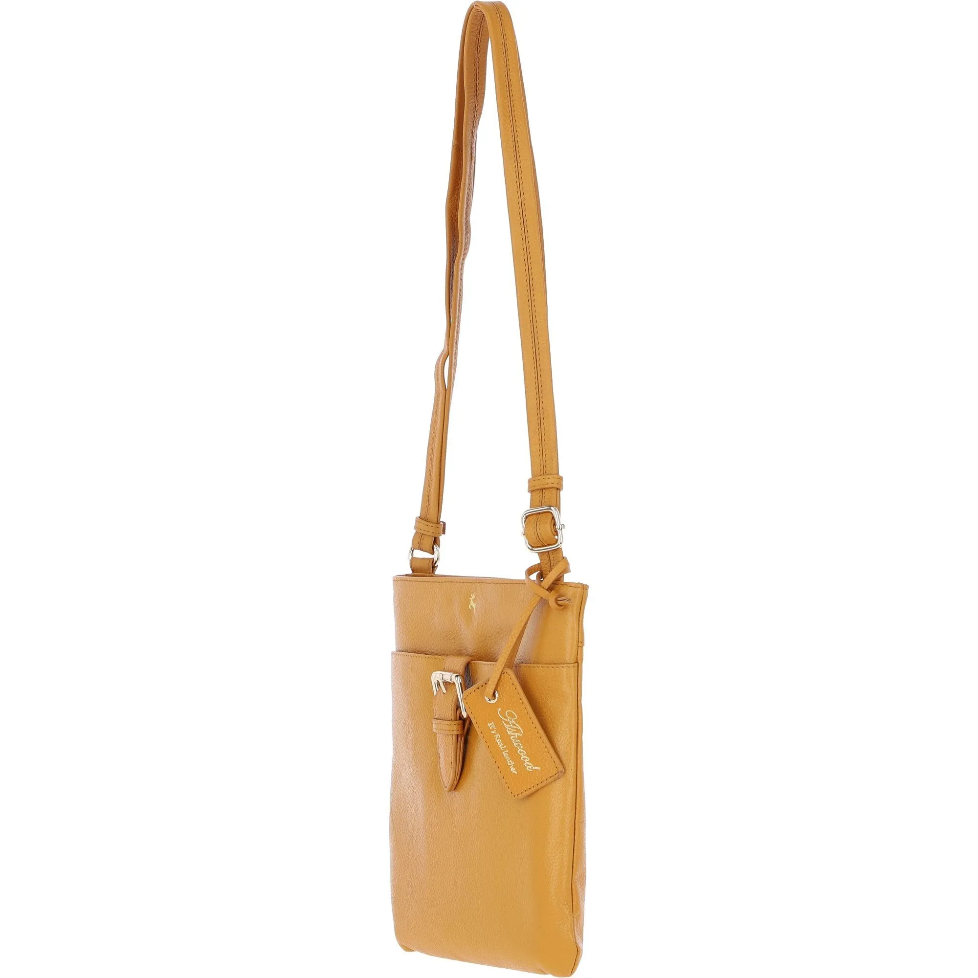 Ashwood Leather Smart Tab Cross Body Bag Mustard: 63621/Tab