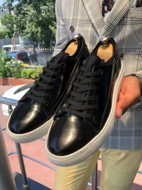 Bald Laced Patent  Shoes Black