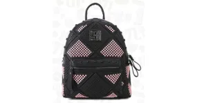 Black Pink Studs Gothic Punk Rock Backpack