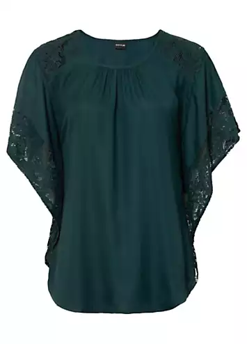 bonprix Lace Sleeve Tunic in Recycled Polyester | Grattan