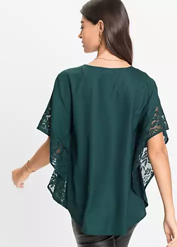 bonprix Lace Sleeve Tunic in Recycled Polyester | Grattan