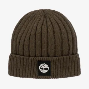 Boys Khaki Green Cotton Knit Beanie Hat 