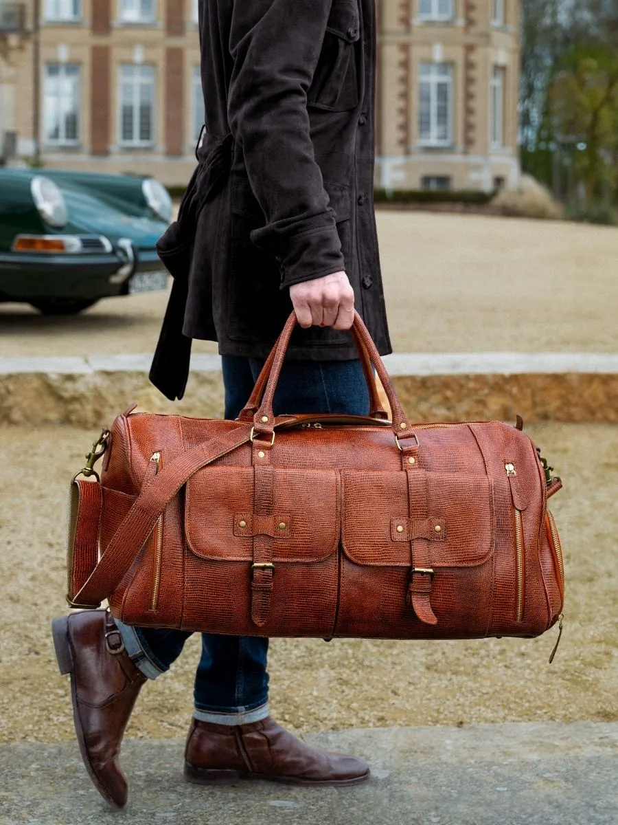 Brown Leather Bag for Men - Le48h 1960 Amber | PAUL MARIUS