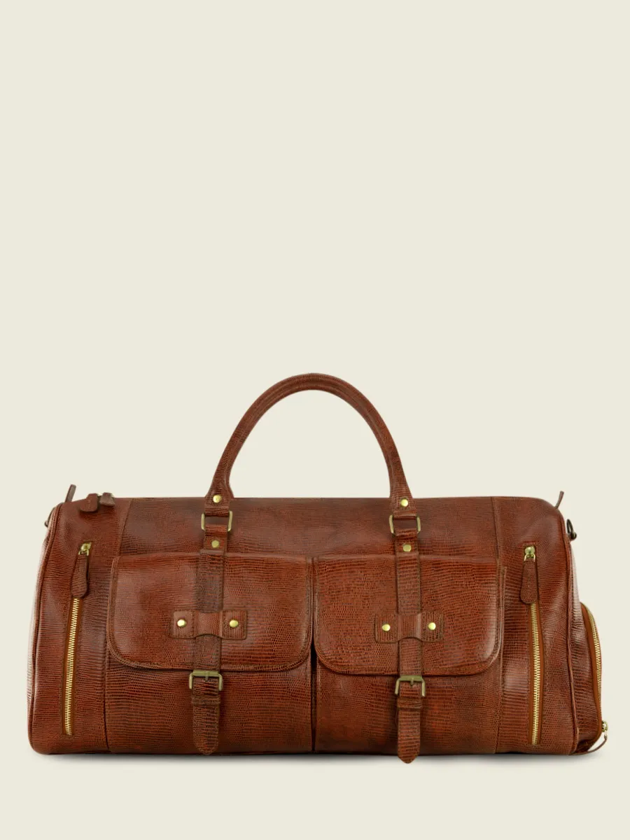 Brown Leather Bag for Men - Le48h 1960 Amber | PAUL MARIUS