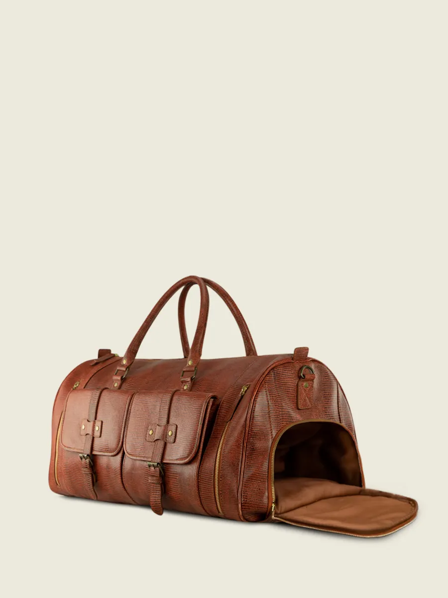 Brown Leather Bag for Men - Le48h 1960 Amber | PAUL MARIUS