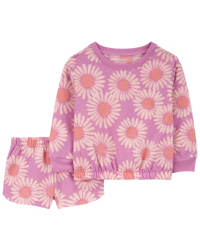 Carters Oshkosh Toddler 2-Piece Daisy Fleece Pyjamas