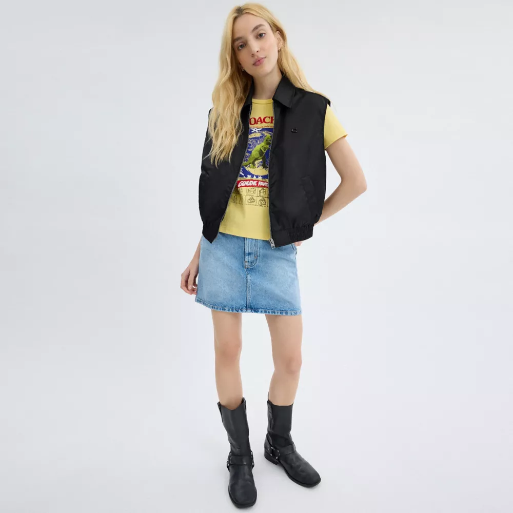 CROPPED VEST IN RECYCLED NYLON