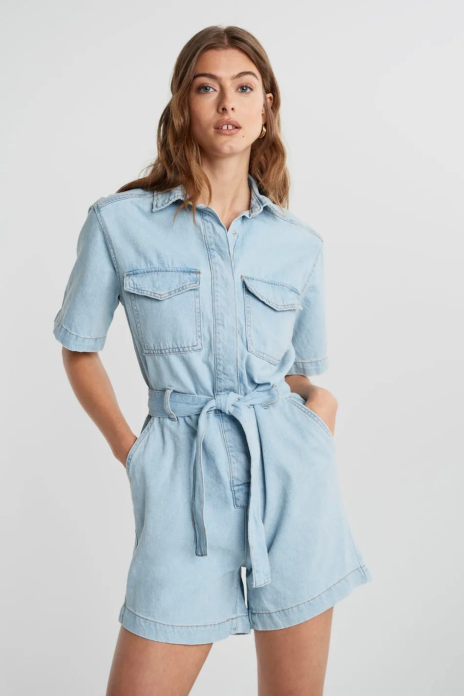 Denim romper