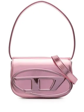 DIESEL Metallic Pink Leather Mini Shoulder Bag