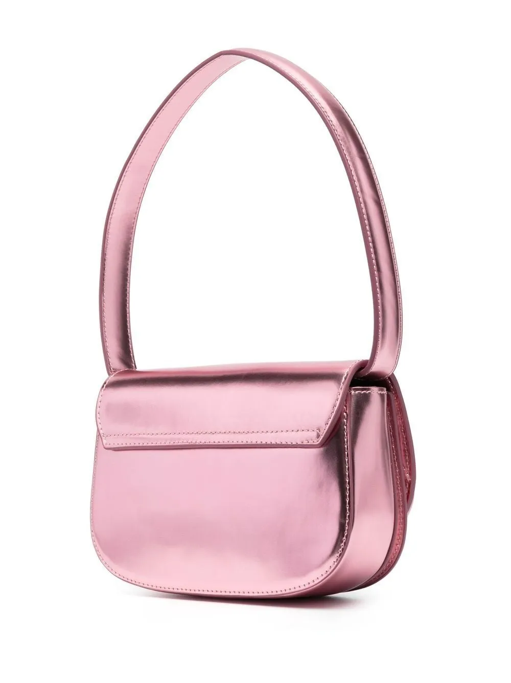 DIESEL Metallic Pink Leather Mini Shoulder Bag