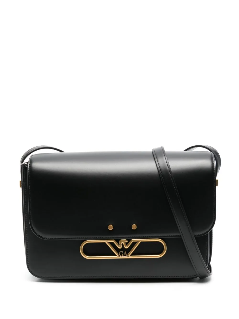 Emporio Armani logo-plaque shoulder bag - Black