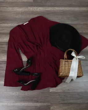 Final Sale - A Love Like This Romper - Burgundy