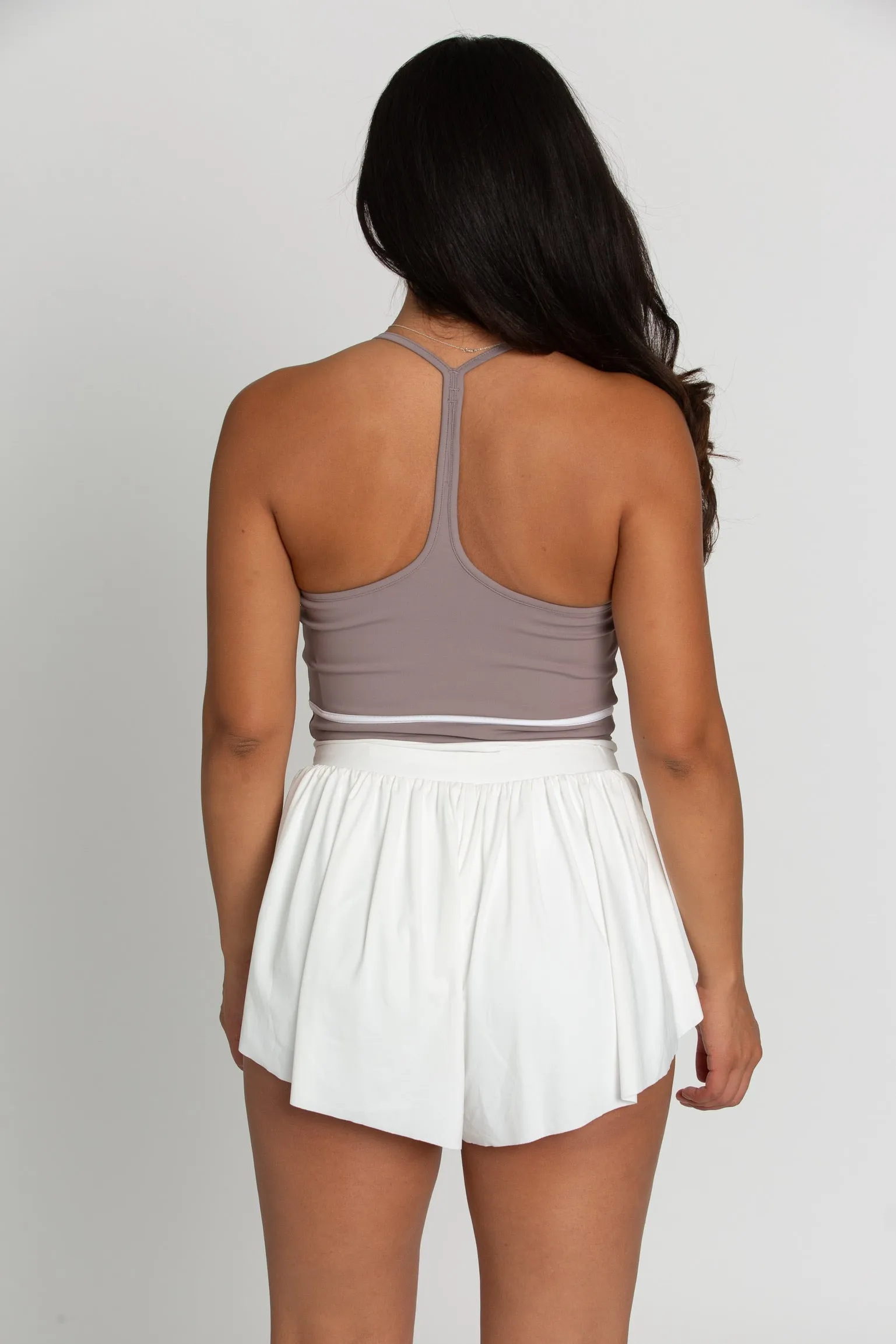 Fog White Line Crop Tank