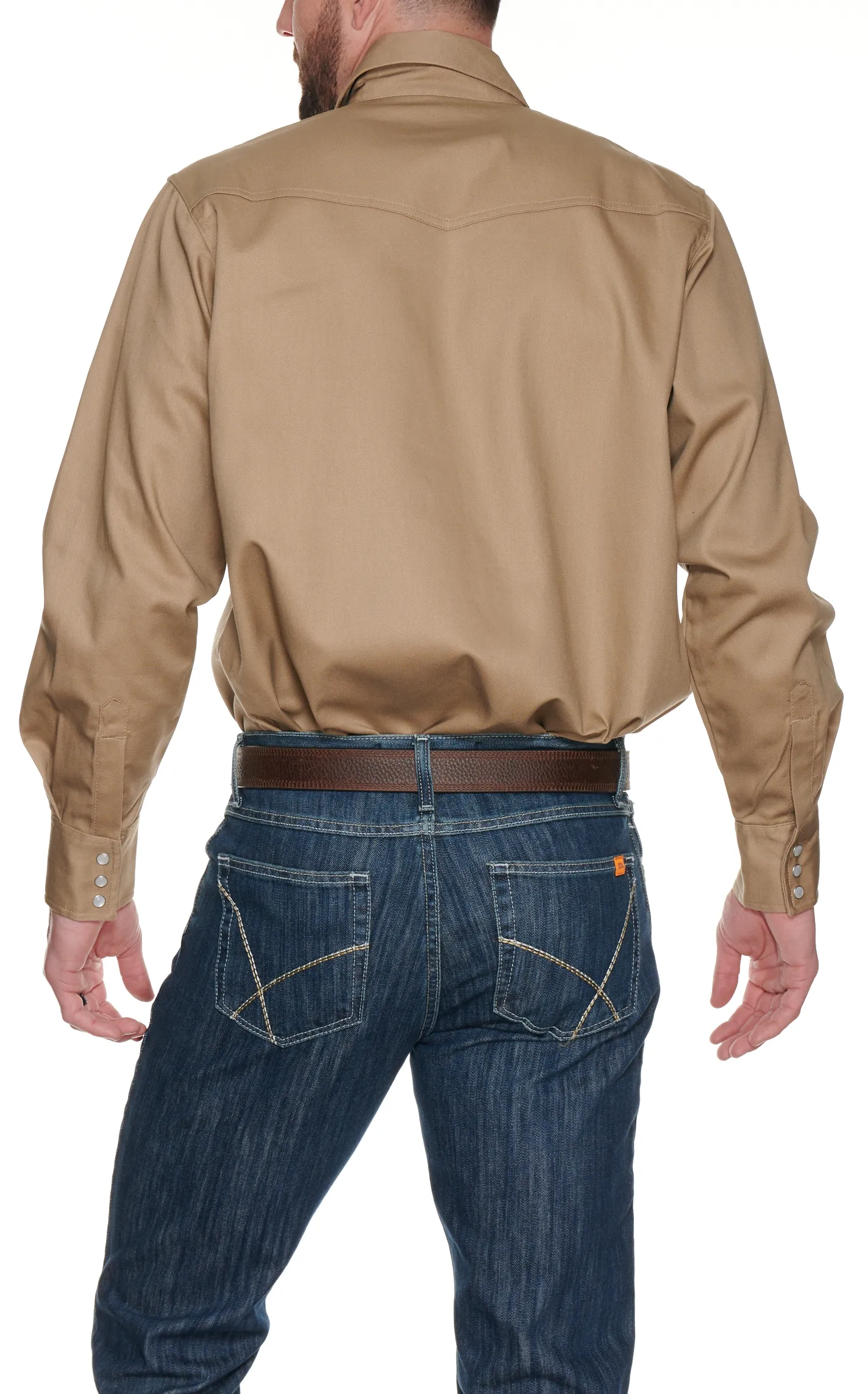 Forge Workwear FR Men's Khaki Long Sleeve Work Shirt