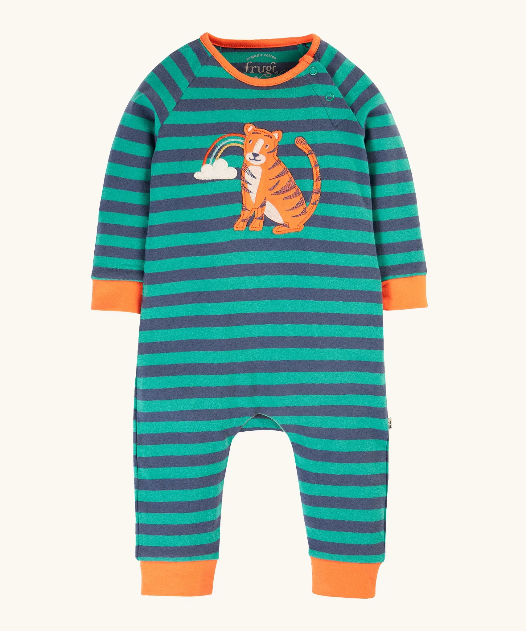 Frugi Rowan Romper - Iguana Stripe/Tiger