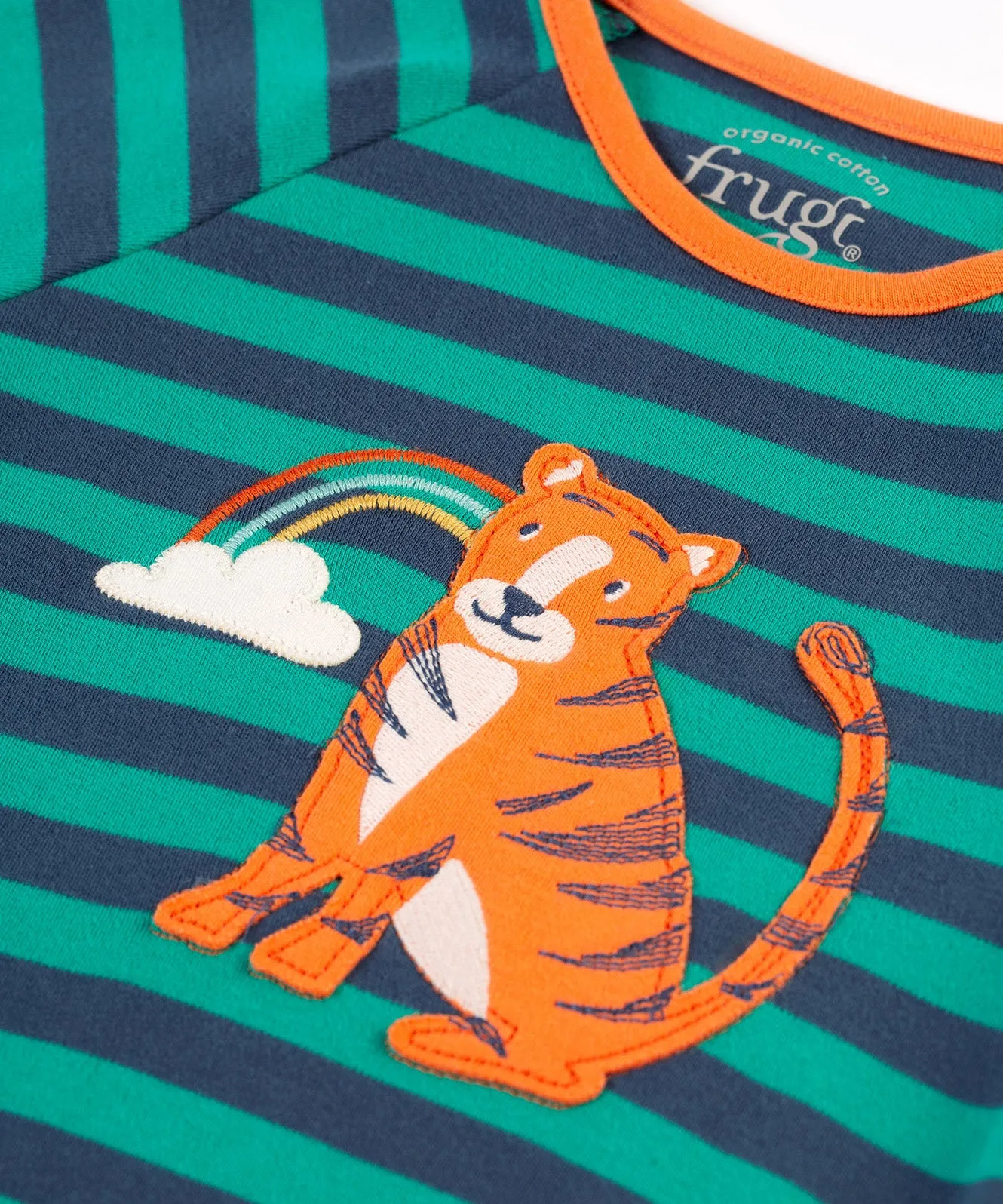 Frugi Rowan Romper - Iguana Stripe/Tiger