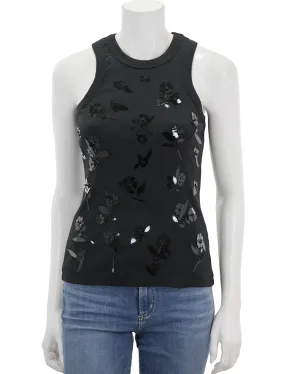     GANNI   rib jersey embellished tank