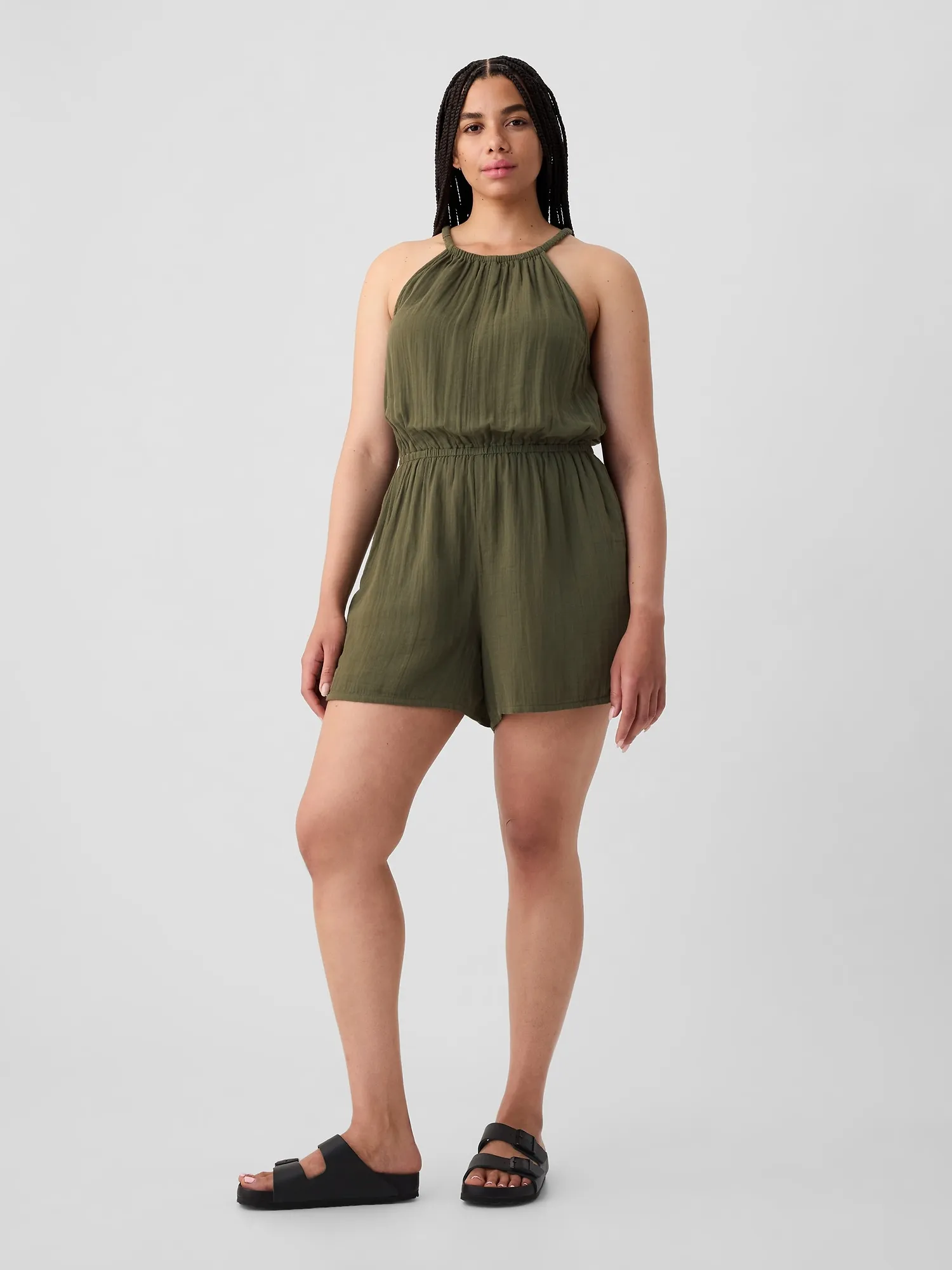 Gauze Halter Romper