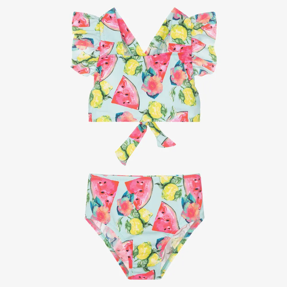 Girls Green Fruit Print Bikini (UV50)