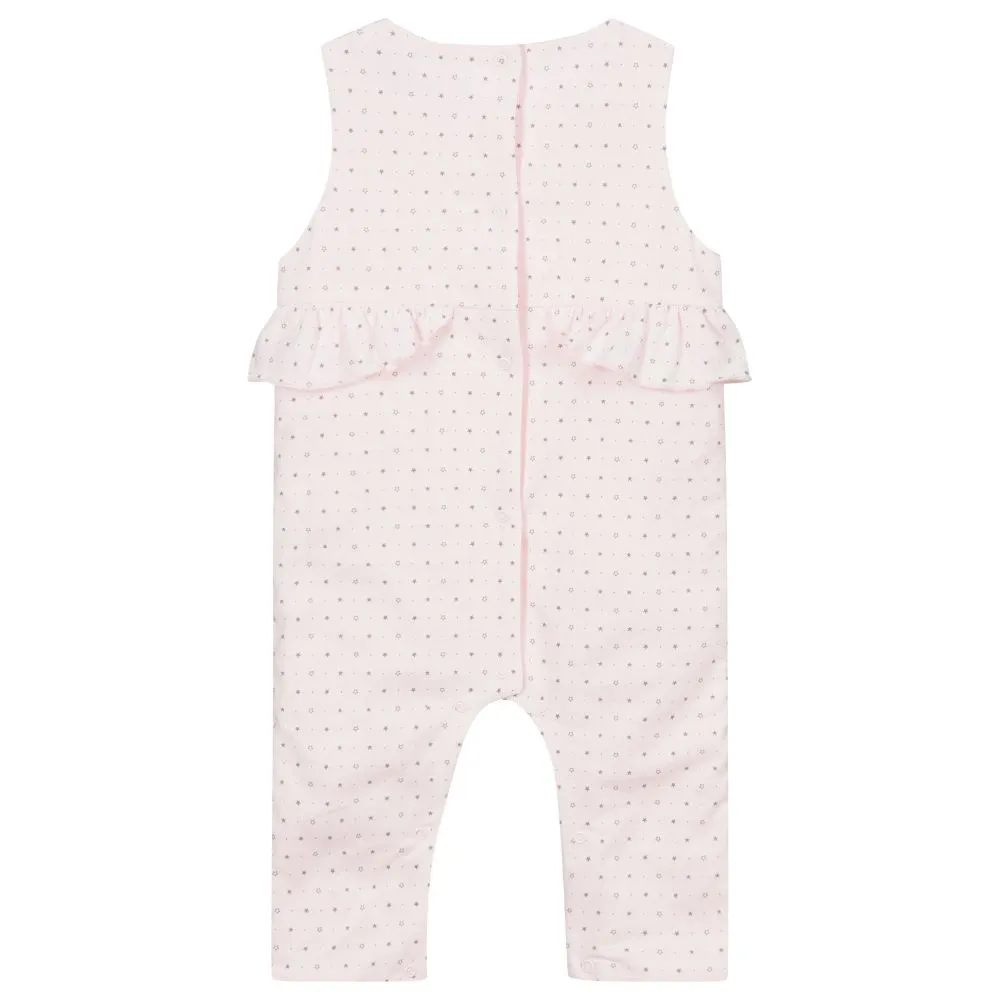 Girls Pink Cotton Romper