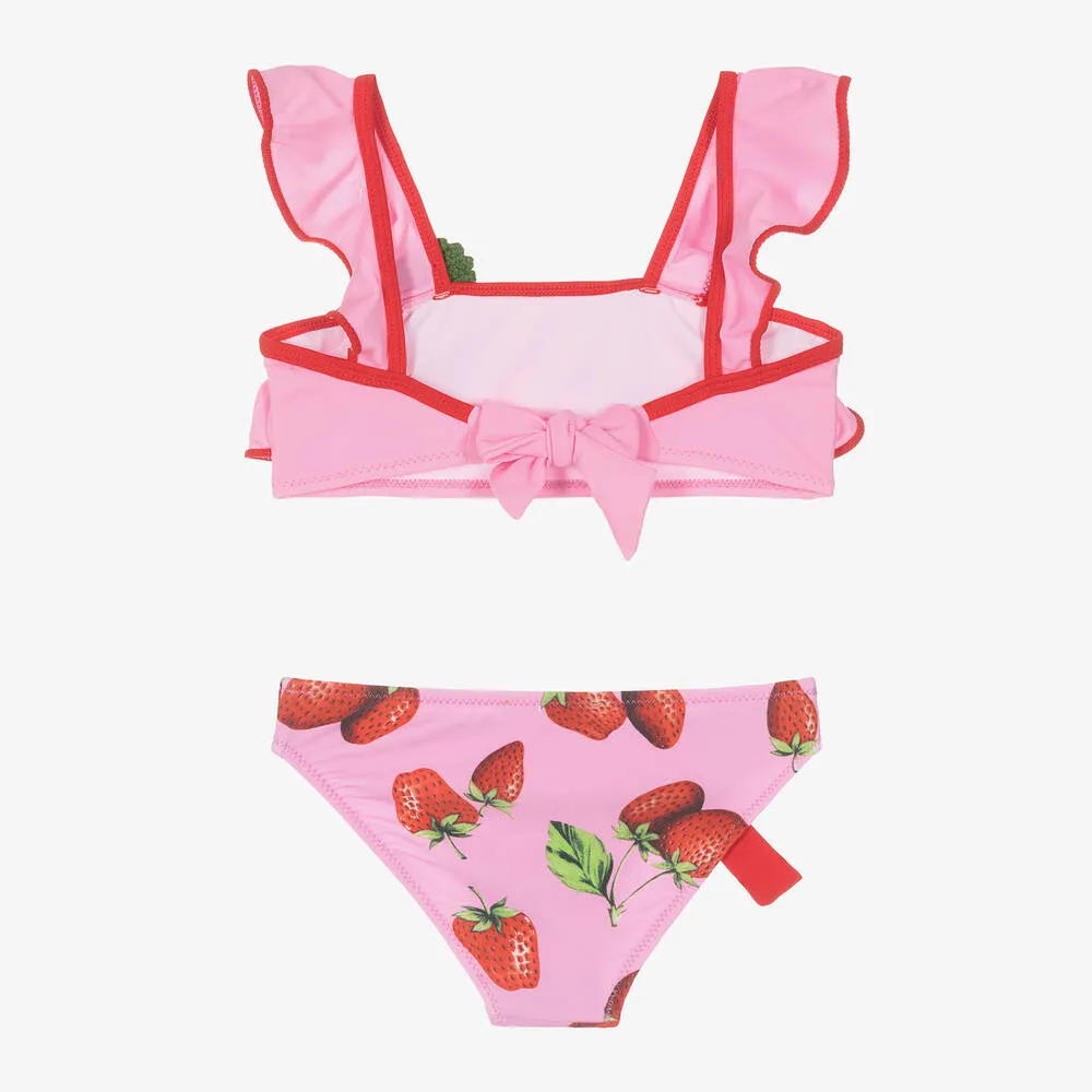 Girls Pink Strawberry Bikini Set (UV50)