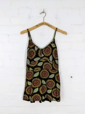 Gringo Sunflower Strappy Vest Top: XL