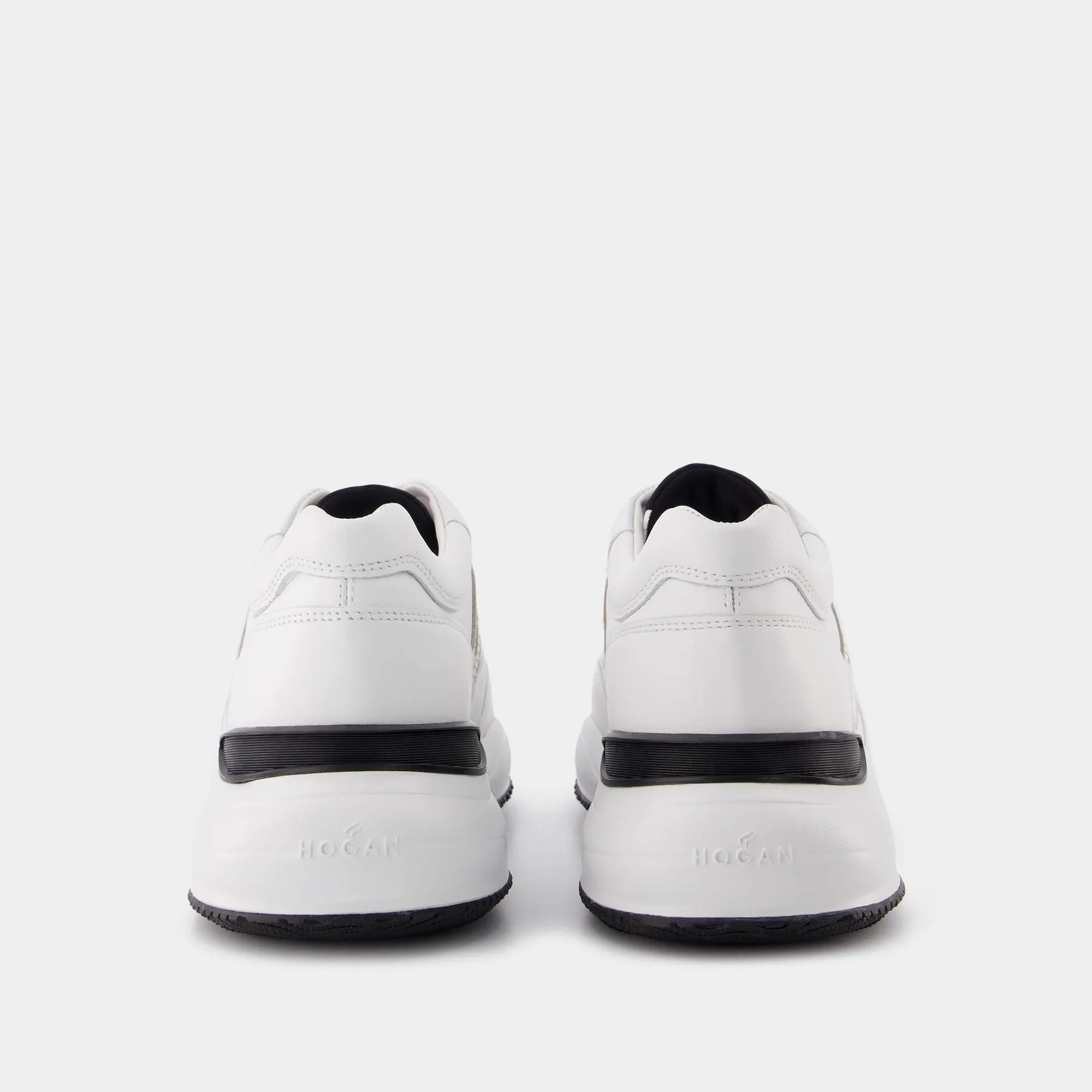 Hogan  Interaction Allacciato H Laser Sneakers in White Canvas