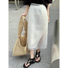 Hollow Mesh Stitching Skirt