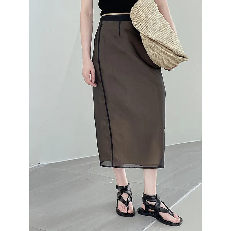 Hollow Mesh Stitching Skirt