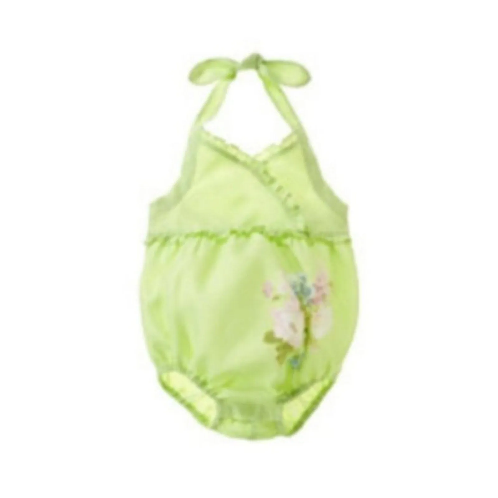 Janie & Jack Soft Green Linen Bubble Romper 6 Months