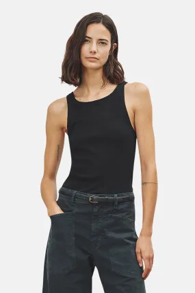 Jennifer Rib Tank Jet Black