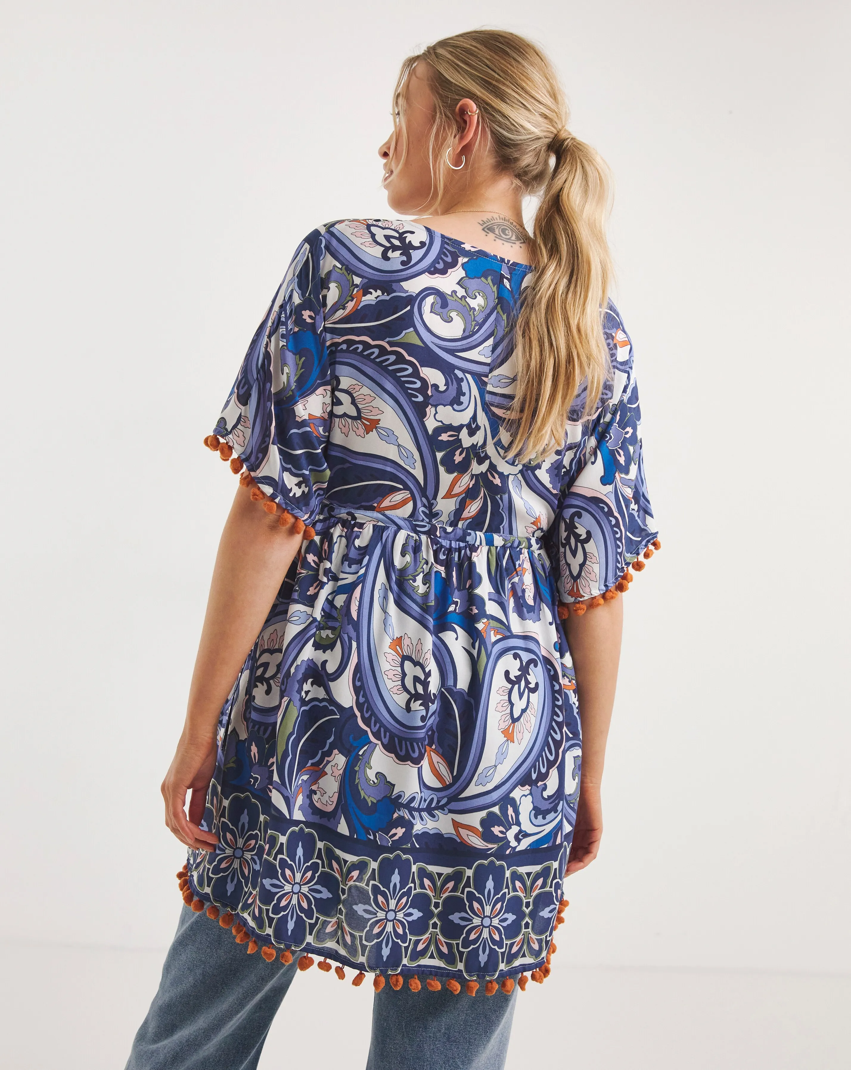 Joe Browns Floral Tunic With Pom Pom Detail | Simply Be