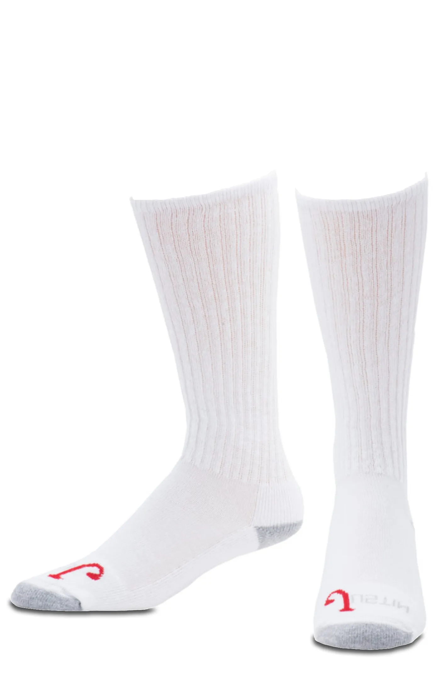 Justin Men's White Half Cushion Cotton Over The Calf with Odor Control 3Pk Boot Socks - XL