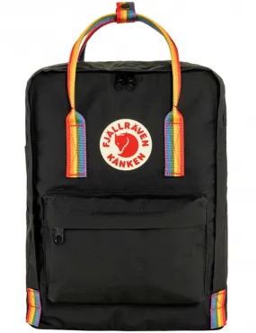 Kanken Classic Rainbow Backpack - Black-Rainbow Pattern