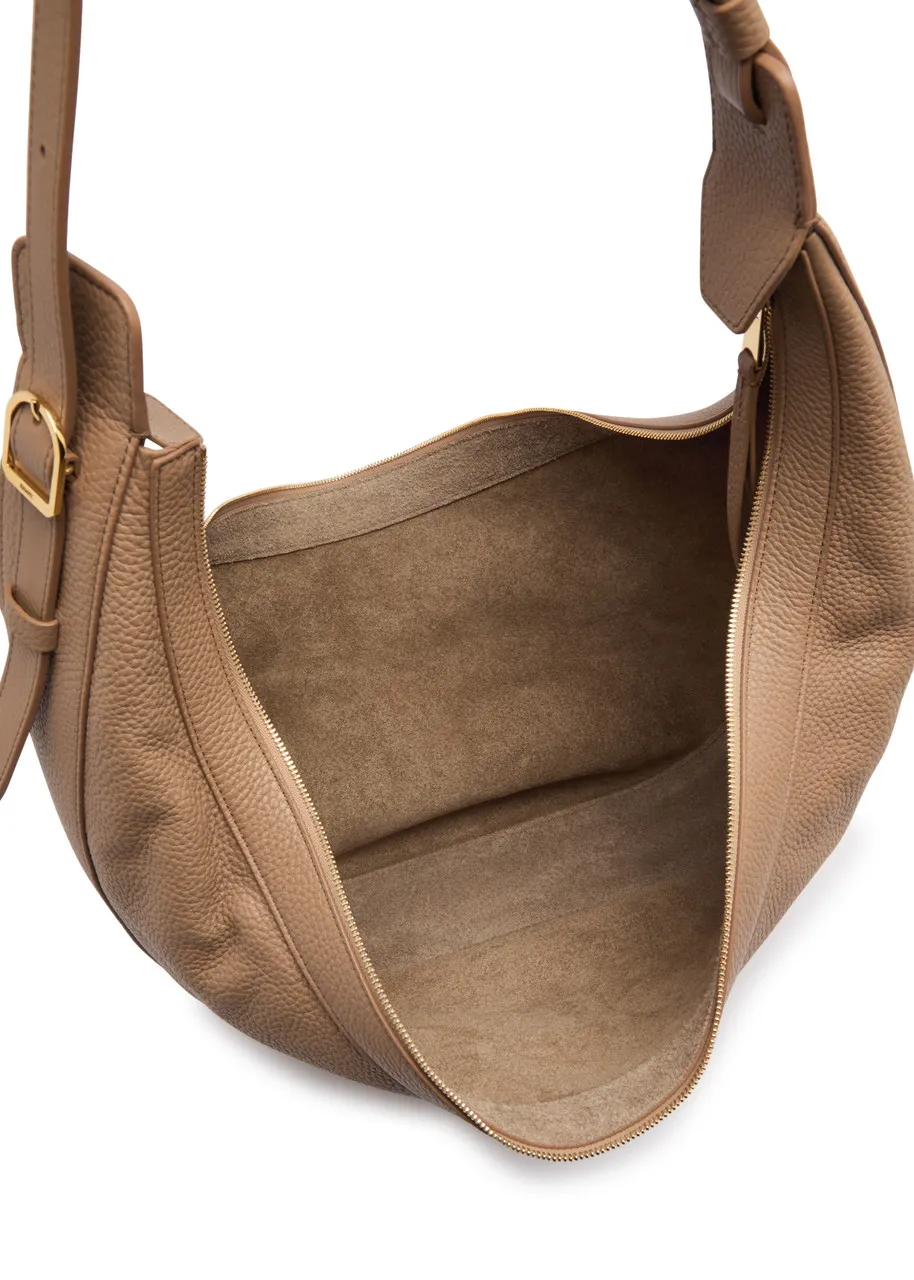 KHAITE Augustina grained leather hobo bag  -                         -                     -                