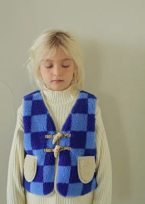 Kids Tambere Kirsi Vest - Blue Checker