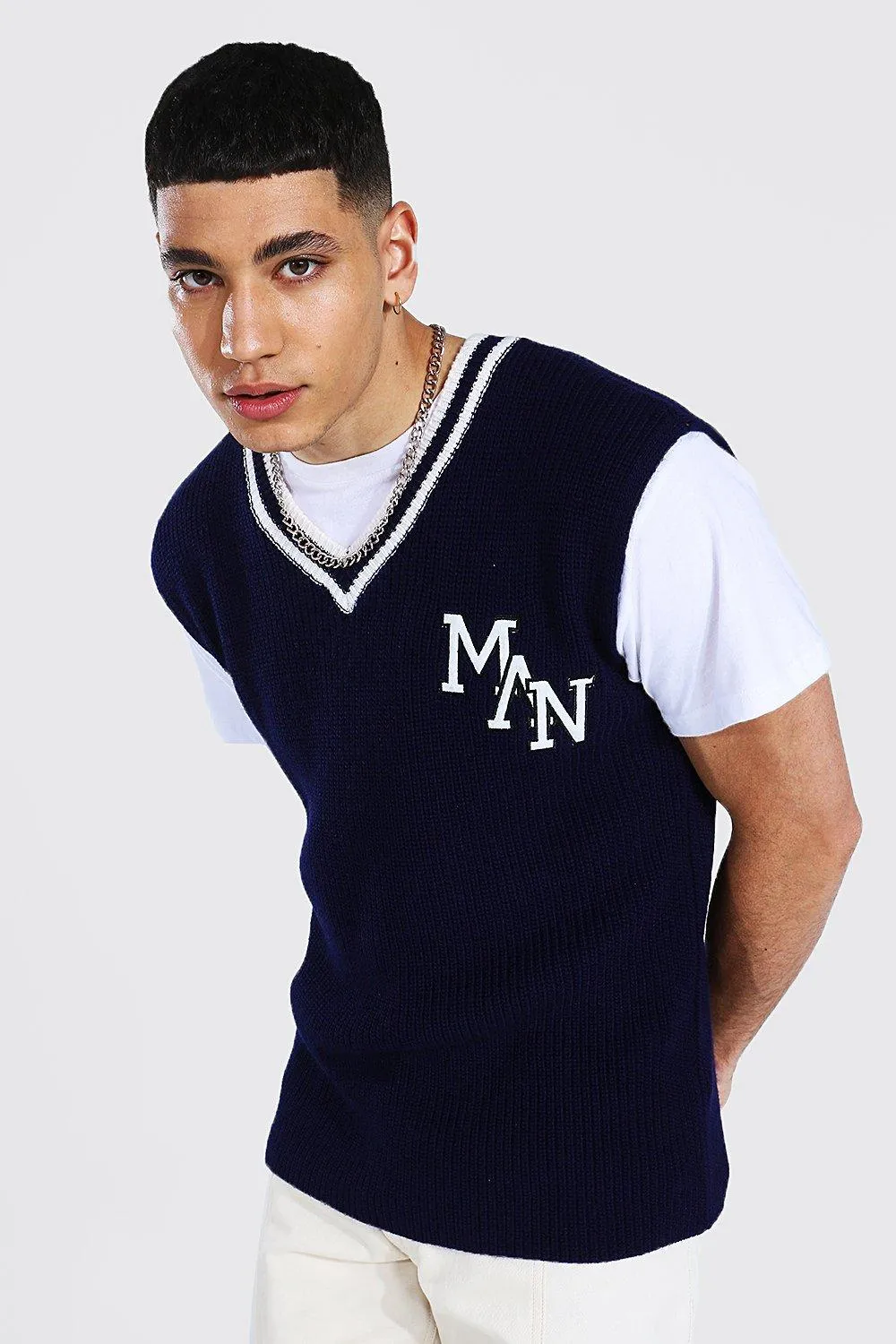 Knitted Varsity Tank Top