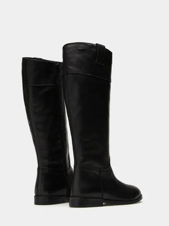 Leather high boot