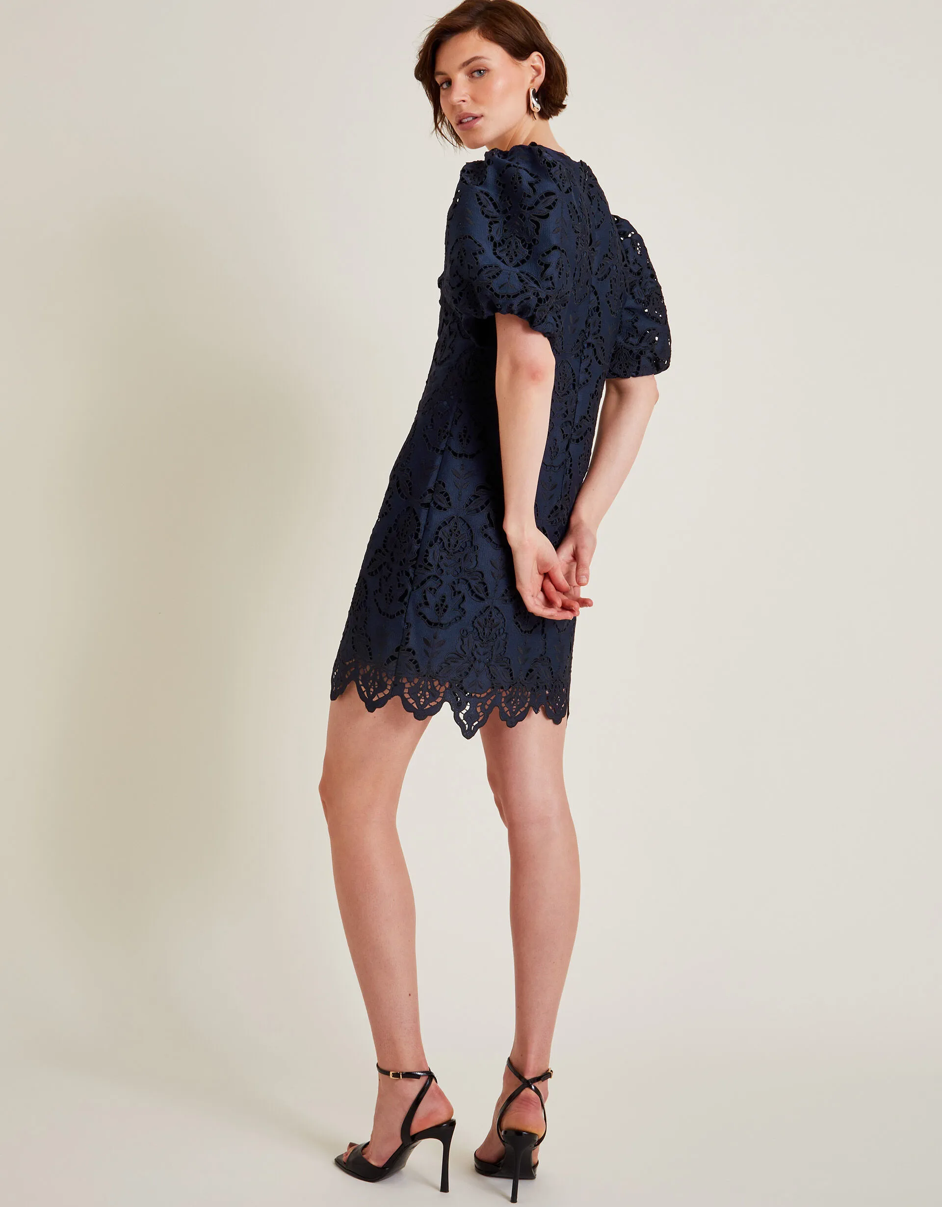 Lila Lace Tunic Mini Dress Blue