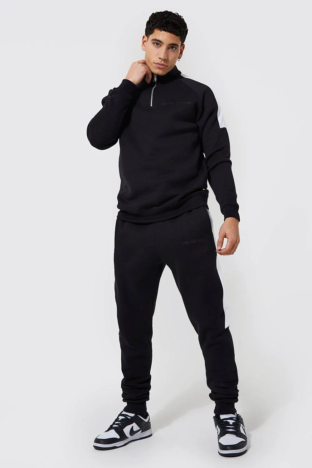 Limited 1/4 Zip Panel Funnel Neck Tracksuit