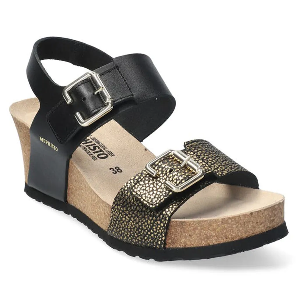 Lissandra Full Grain Printed Leather Women's Wedge Sandals