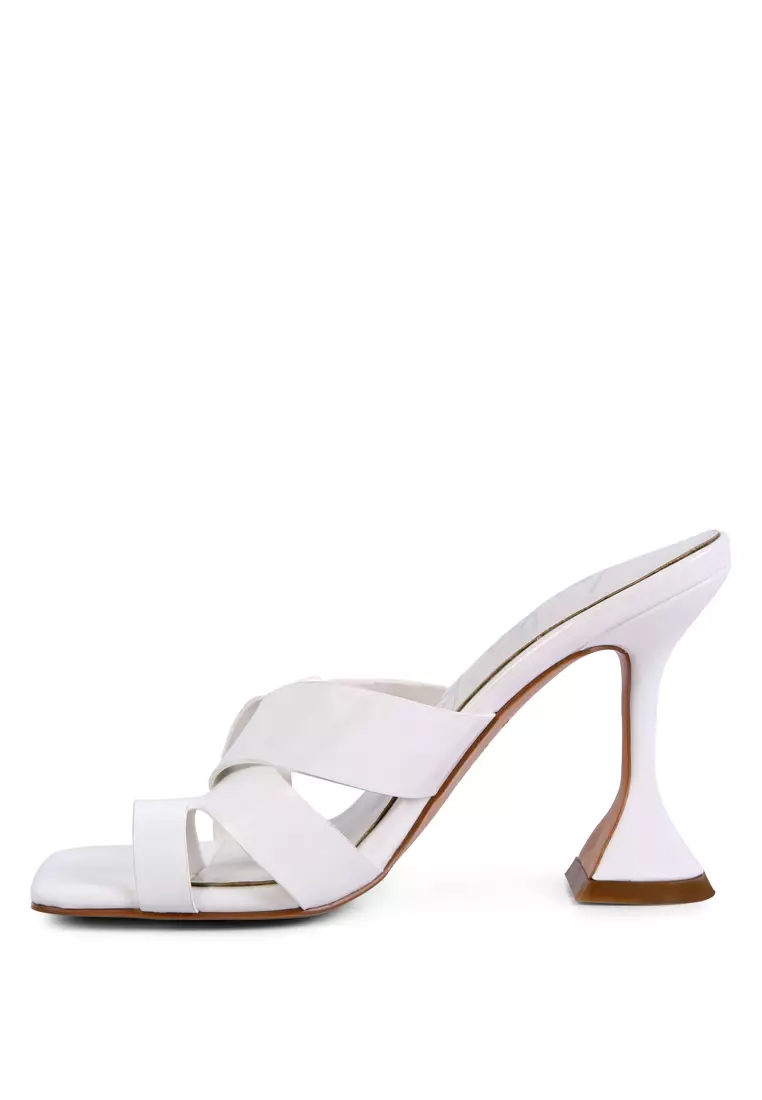 London Rag White Intertwined Toe Ring Heeled Sandals