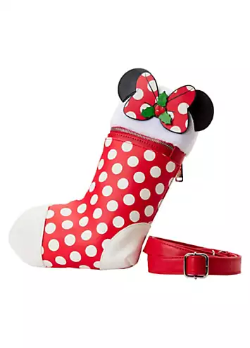 Loungefly Disney Minnie Cosplay Christmas Stocking Cross Body Bag