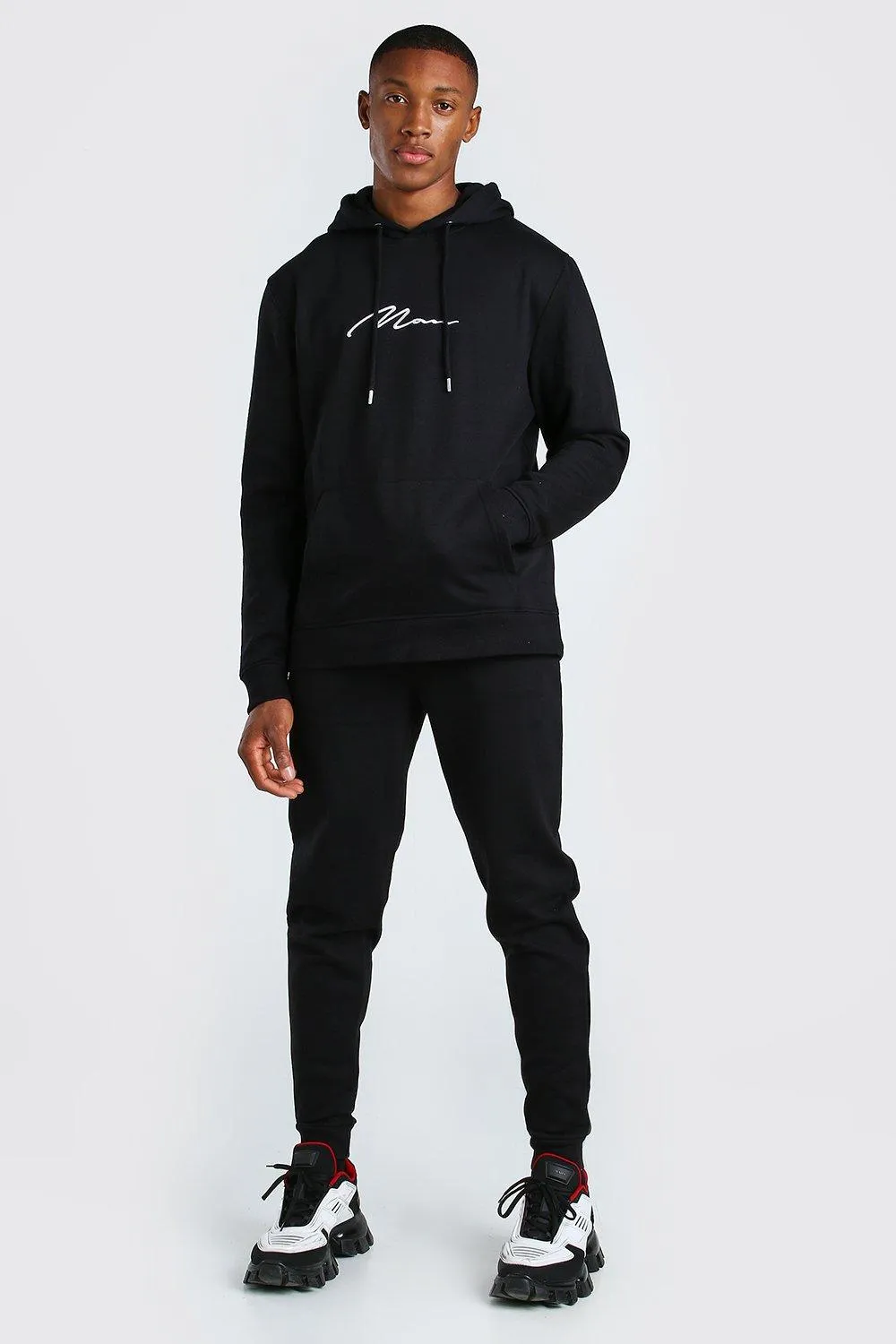 Man Signature Embroidered Hooded Tracksuit