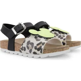 Master of Arts Mickey Logo Leopard Sandals, Yellow